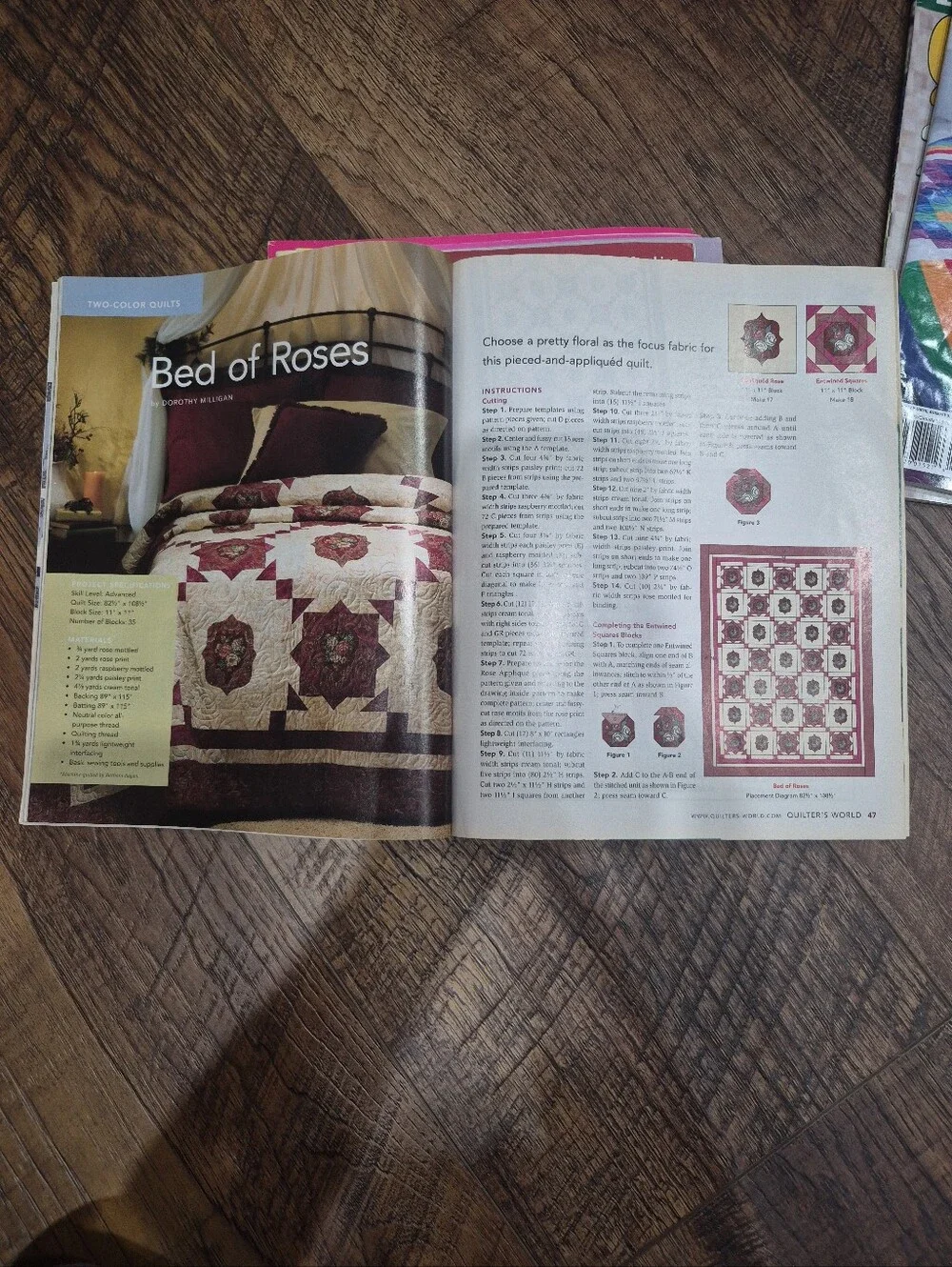 Lot of 9 Vintage Quilting Magazines Quilters World/Quiltmaker/Quilting W Pattern